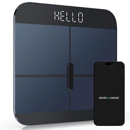 Digital Bathroom Scale for Body Weight, BMI, Body Fat, Muscle Mass, Heart Rate Monitor | Sync with Health Apps | for People, Baby & Pet, 400 lbs (Black)