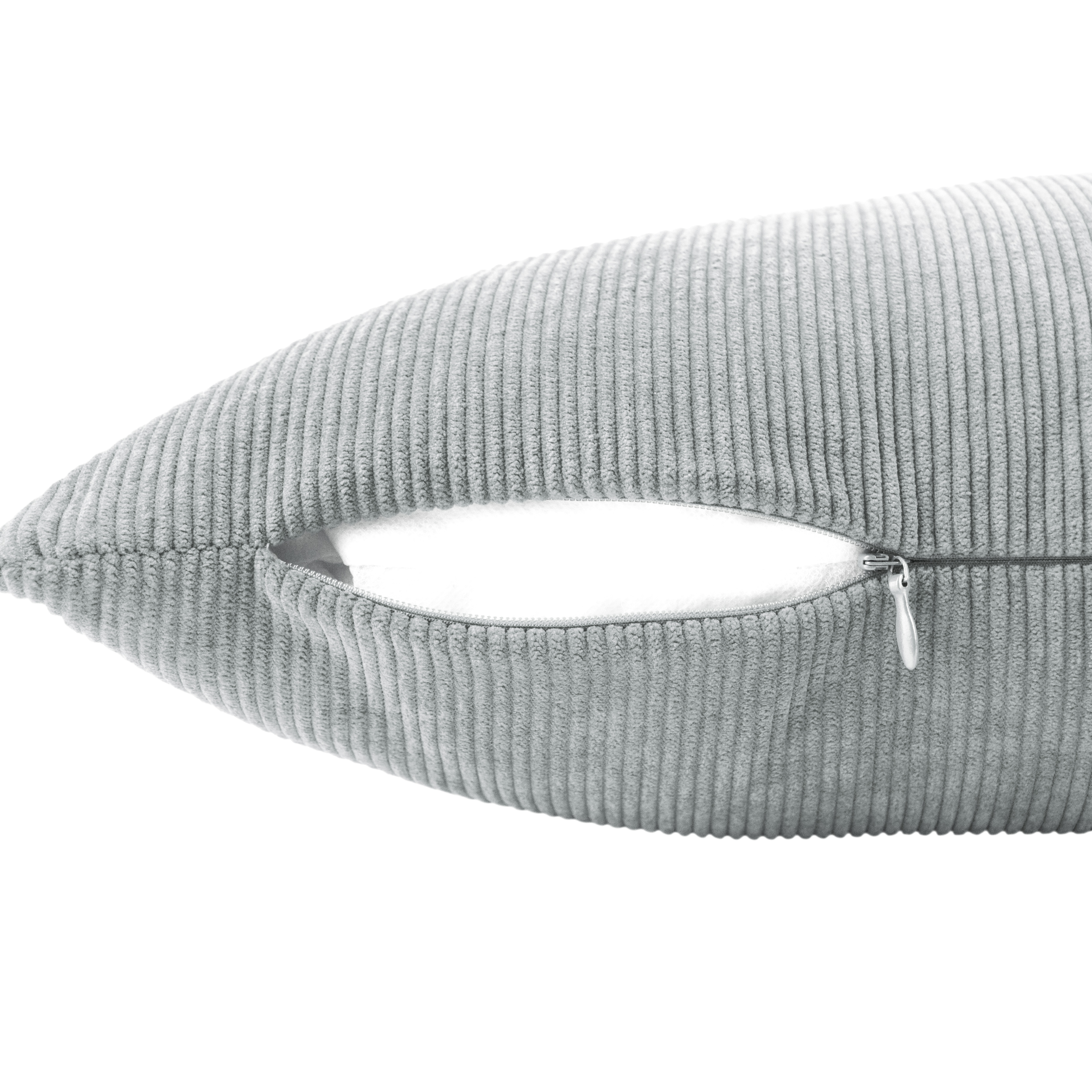 Mainstays Corduroy Pillow Cover 18''x18'', Light Gray, 2 pack
