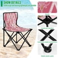 thumbnail image 4 of 600D Oxford Camping Chair Portable Foldable Chair Supports 220 lbs for Picnic, Fishing, Backpacking Pink and White Christmas Motifs, 4 of 8