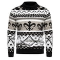 thumbnail image 3 of LOVZFMLL Chandails pour Hommes, Chandail à Col Rond en Acrylique Imprimé Mode, Décontracté Extensible, Hauts d'Hiver Chauds, Vêtements d'Automne, 3 of 6