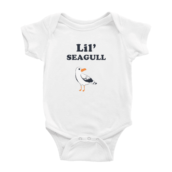 Cute Baby Jumpsuits Lil' Seagull Animal Funny Boy & Gril Newborn Clothes (White, 18-24 Months)