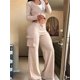 thumbnail image 5 of Conjunto de Dos Piezas para Mujer: Blazer Corto, Chaqueta y Pantalón de Trabajo de Cintura Alta y Pierna Caqui M, 5 of 6