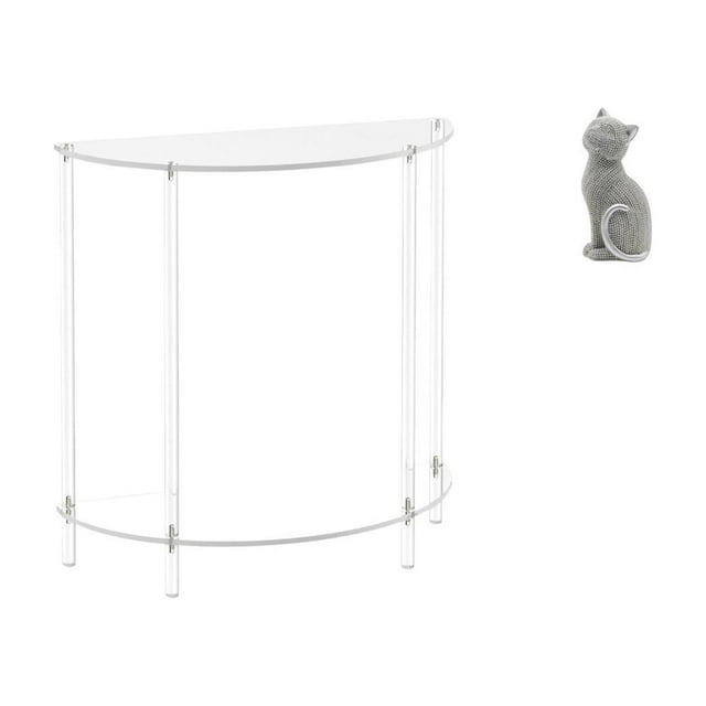 Mesa Auxiliar De Acrílico Para Espacios Pequeños Con Estatua De Gato, Figura Decorativa De Resina, Adorno Coleccionable Para Sala De Estar Y Dormitorio.