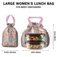 thumbnail image 5 of Pioneer Flower Drawstring Lunch Bag Women - Drawstring Lunch Bag Insulated for Work Office - Stain-Resistant Large Lunchbags for Women with Multi-Pockets, 5 of 6
