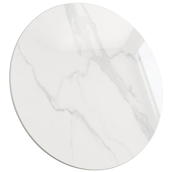 SSTBLEV Round Sintered Stone Table Top, 15.7", 0.43", White