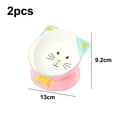 thumbnail image 2 of 2pcs Cat Bowls Ceramic Raised Cat Bowl Tilted Protect Cat's Spine, Stress Free, Prevent Vomiting, 2 of 8
