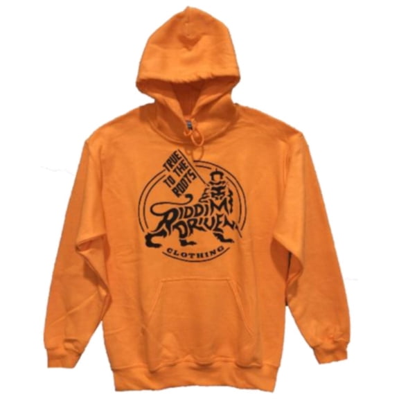 RIDDIM DRIVEN HOODIE - ORANGE- RD NEON LOGO-XL