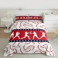 thumbnail image 2 of Homewish Baseball Sport Ball Game Red White Blue Twin Comforter Set, Reversible Microfiber Boys Kids Bedding, 2 Pieces, 2 of 8