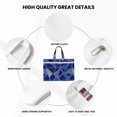 thumbnail image 6 of Handbag File Bag 15×10.6in Large Capacity Double Pocket Designed For Work Travel Travel Shopping Royalblue Geometric Lines_2, 6 of 8