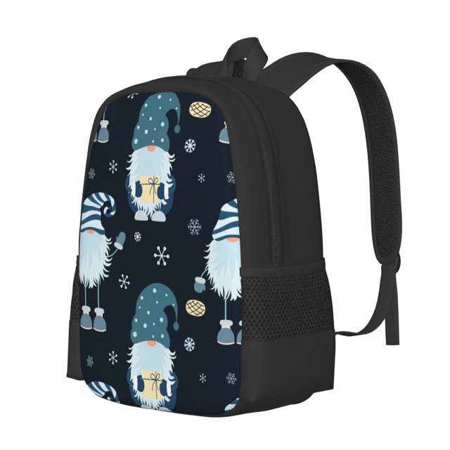 Disketp Gnome and Snowflakes Mochila Minimalista de Gran Capacidad, Mochila de Viaje para Escuela, Trabajo o Uso Diario