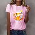 thumbnail image 2 of Levmjia Women's Beer Graphic T-Shirt Casual Short Sleeve Top, Funny "PROSSiT" Print Cotton-Like Tee, Loose Fit Round Neck Breathable Shirt for Women S-3XL, 2 of 3