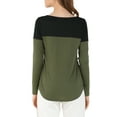 thumbnail image 3 of Allegra K T-Shirt Décontracté à Manches Longues à Col en V pour Femmes, 3 of 6