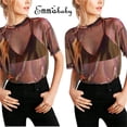 thumbnail image 3 of SAYOO Camiseta de malla sexy femenina, camiseta transparente de manga corta SAYOO moda, 3 of 5