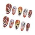 thumbnail image 2 of Kokovifyves 24Pcs France Football Flame Press on Nails Trendy Soccer Theme Fake Nails Daily Manicure Accessories, 2 of 9
