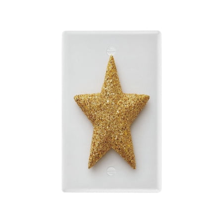 IAUYY Retardant PC Material Unused Outlet Cover Switch Plate Covers Easy DIY Installation with Screws Light Switch Cover Plate A Cute Golden Glittery Star