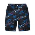 thumbnail image 5 of Rocae Blue Sports Car for Men's Swim Trunks Quick Dry With Two Side Pockets and One Lined Patch Pocket3X-Large, 5 of 9