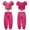 Hot Pink 2Pcs/Set, variant on Kids Girls Belly Dance Costume Arabian Princess Dress Up Outfit Crop Top with Bloomers Trousers Set Hot Pink 2Pcs/Set 6-8