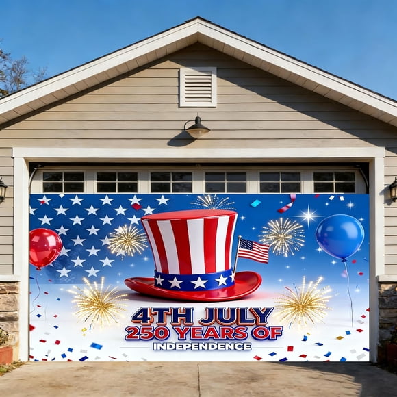 ZZHZGZ Canada Sale Patriotic Garage Banner for Independence Day – Large Banner for Outdoor with and Theme for Home Yard and Parties