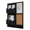 thumbnail image 1 of Mail Organizer with Cork Board, Whiteboard, Coat Hooks & Double Mail Slots, 1 of 11