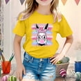 thumbnail image 2 of JAJAHO Girls Easter Bunny Shirt Funny Rabbit Printed Kids Loose Fit Casual Short Sleeve Crew Neck Tees For Girl 1-13Y Holiday Tops, 2 of 4