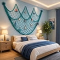 thumbnail image 6 of Aonerit 79In Cotton Fishing Net, Nautical Wall Hanging Decor, Sea Themed Mesh Display, Beach House Home Decor,Coastal Room Accent, 6 of 6