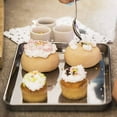 thumbnail image 4 of Vesteel Baking Cookie Sheet, Stainless Steel Compact Toaster Oven Tray Professional Ovenware - 10" x 8" x 1", 4 of 7