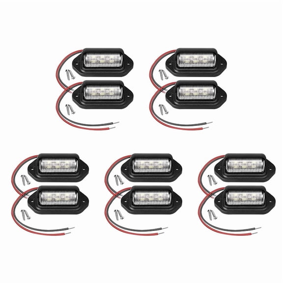 10Pcs 12V LED Number License Plate Light for Car Boats Automotive Aircraft RV Truck Trailer Exterior Lamps
