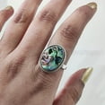 thumbnail image 4 of Natural Abalone Shell Ring, Woman's Flat Abalone Shell Ring, Birthstone, Simple Band, 925 Sterling Silver, Womens Ring, Christmas, Thanksgiving, Handmade, Statement Jewelry, Natural Gemstone Ring, 4 of 6