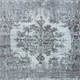 thumbnail image 1 of Ahgly Company Indoor Square Traditional Light Steel Blue Persian Area Rugs, 8' Square, 1 of 6
