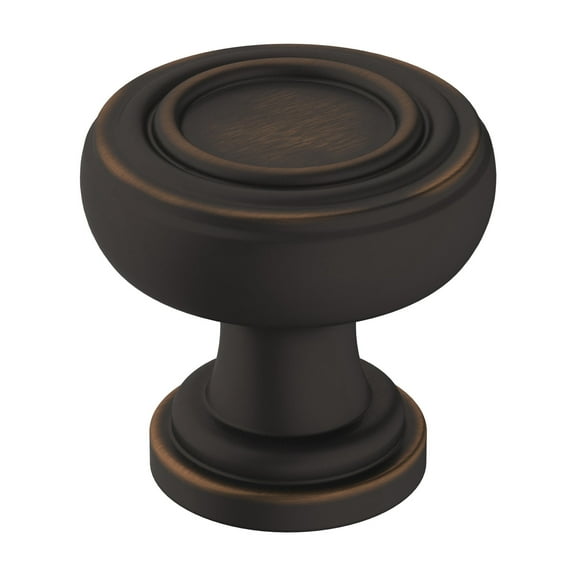 Amerock Ville 1-1/8 inch (29mm) Diameter Oil-Rubbed Bronze Cabinet Knob, 5 Pack