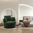 thumbnail image 6 of Muumblus Large Swivel Chair, Modern Oversize Accent Barrel Chair Comfy Round Armchair for Living Room, Green, 6 of 6
