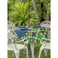thumbnail image 2 of Saint Patrick's Day Outdoor Tablecloth - 54 Inch Round Dining Table Cover, Vintage Green Plaid Lucky Clovers Waterproof Outdoor Table Cloth with Umbrella Hole & Zipper for Picnic/Patio/Party, 2 of 7