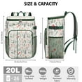 thumbnail image 3 of Tropical Flower and Leaves Insulated Cooler Backpack, Leakproof Waterproof Lunch Backpack for Beach Vacations, Camping, 3 of 6