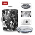 thumbnail image 4 of 12oz Coffee Tumblers Halloween Skeleton Fun Pattern Stainless Steel Vacuum Insulated Travel Tumbler Coffee Cups Mug with Lid and Straw with Cleaning Brush for Cold & Hot Drinks, 4 of 5