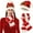 Red/Black, variant on Christmas Knitted Hat Scarf 3-Piece Set Bell Decoration Set Head Hat Red Black
