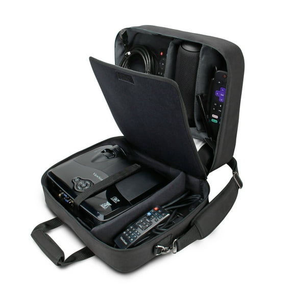 Projector Carrying Case Bag for ViewSonic & Epson with Shoulder Strap & Customizable Dividers