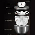 thumbnail image 3 of Automatic Electric Salad Spinner, 4.8L Lettuce Spinner, Stainless Steel Salad Rotator Lettuce Washer, USB Rechargeable, for Salad Greens, Lettuce, Fruits and Vegetables, 3 of 5