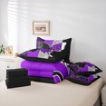 thumbnail image 5 of Homewish Purple Butterfly Animal Bedding Comforter Set 7-Piece, Romantic Valentines Day King Bedding Sets, Chic Leopard Zabra Print Reversible Bed Sheets, Luxury Bedroom Decor, 5 of 7