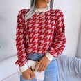 thumbnail image 5 of Herrnalise Women's Knitted Crop Tops Autumn And Winter Fashion Solid Hollow Stripe Long Sleeve Round-Neck Sweater Tops Pullover Jumper Sweaters, 5 of 8