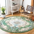 thumbnail image 2 of SAFAVIEH Madison Elinor Traditional Distressed Area Rug, Green/Light Blue, 6'7" x 6'7" Round, 2 of 8