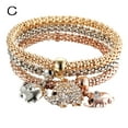 thumbnail image 1 of Fiudx Pulseras Multicapa - 3 Pulseras de Cadena de Maíz de Oro, Plata y Oro Rosa para Mujer, Pulsera Elástica con Forma de Corazón, 1 of 2