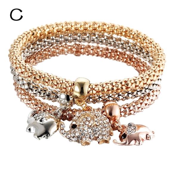 PONPRNGY Ensemble de 3 Bracelets Chaîne de Maïs Perles en Strass Cristal Multicouche Cœur d'Amour Arbre de Vie pour Femmes Bracelet Animal Extensible Bijoux d'Amitié Cadeau d'Anniversaire
