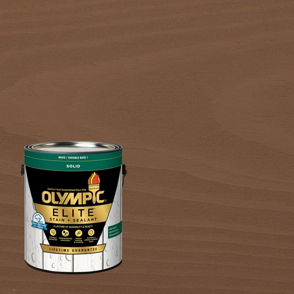 Olympic Elite 1 Gallon SC-1089 Woodchuck Solid Advanced Exterior Stain and Sealer in One