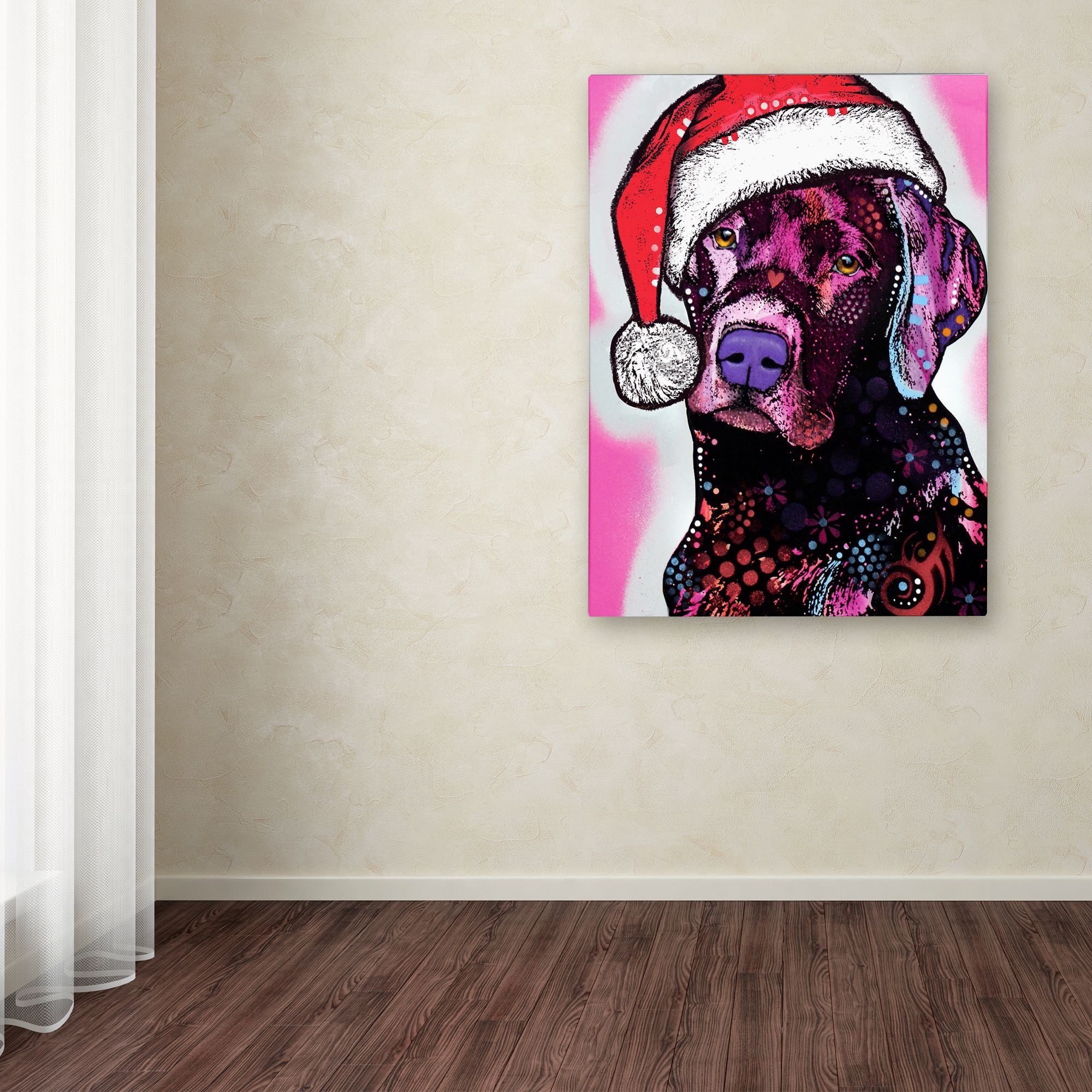 Trademark Fine Art 'Black Lab Christmas' Canvas Art by Dean Russo