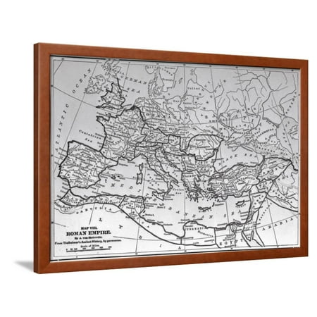 17th Century Framed Print - Map of the Roman Empire from 17Th Century Engraving Framed Print Wall Art
