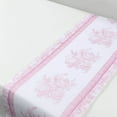 thumbnail image 5 of Efavormart 5 Pack White Pink Floral Pattern Non-Woven Table Runners with Ornate Borders, Kitchen Dining Table Decoration - 11"x108", 5 of 9