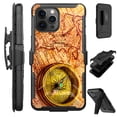 thumbnail image 1 of Compatible with iPhone 14 Pro 6.1" Hybrid Luxguard Holster Phone Case Cover (Treasure Map), 1 of 2