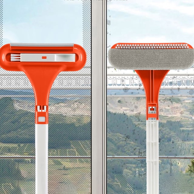 Tong Mesh Screen 2in1 Window Cleaning Brush Glass Cleaning Wet Dry Double Extendable Mesh