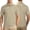 Khaki, variant on Men's Cotton Linen Polo Shirts Short Sleeve Mens Golf Shirts Casual Button Down Shirts