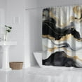 thumbnail image 3 of Colorful Marble Shower Curtain, Abstract Jade Texture Gold Stripes Ombre Shower Curtain, Modern Ink Art Decor Waterproof Fabric Shower Curtain for Bathroom Set with 12 Hooks, 72 X 84, 3 of 4